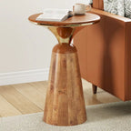 Tavolino in legno di mango e metallo, 40,6 cm L x 40,6 cm P x 58,4 cm A, capacità 22,7 kg, completamente assemblato