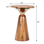 Tavolino in legno di mango e metallo, 40,6 cm L x 40,6 cm P x 58,4 cm A, capacità 22,7 kg, completamente assemblato