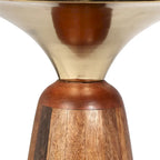 Tavolino in legno di mango e metallo, 40,6 cm L x 40,6 cm P x 58,4 cm A, capacità 22,7 kg, completamente assemblato