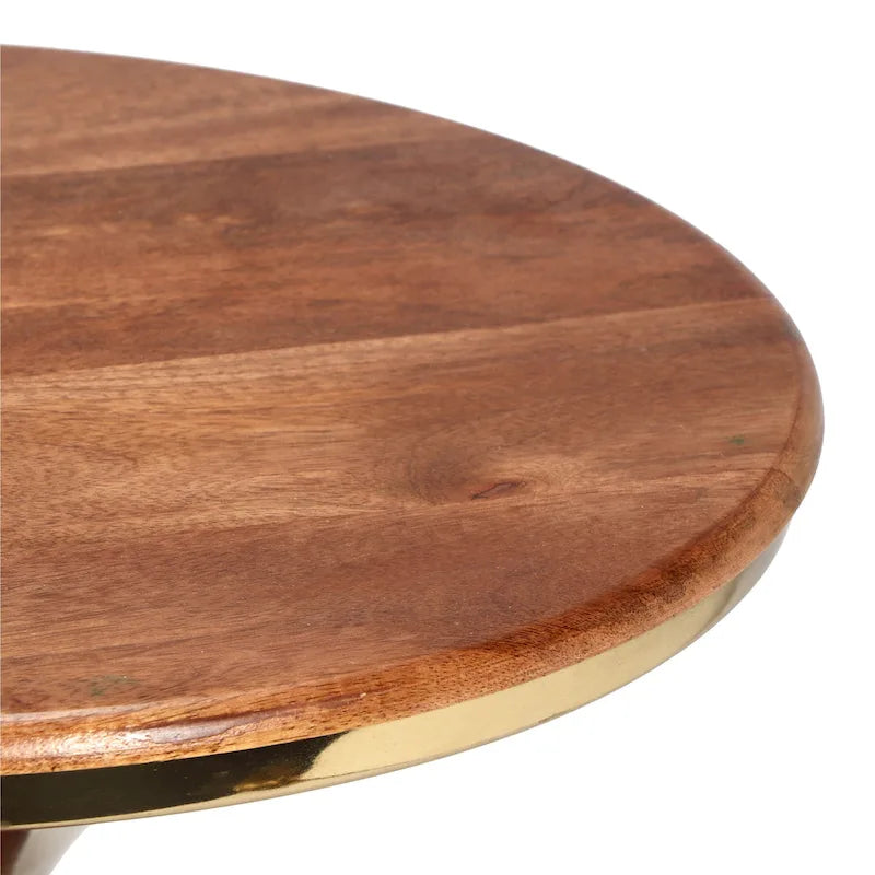 Tavolino in legno di mango e metallo, 40,6 cm L x 40,6 cm P x 58,4 cm A, capacità 22,7 kg, completamente assemblato