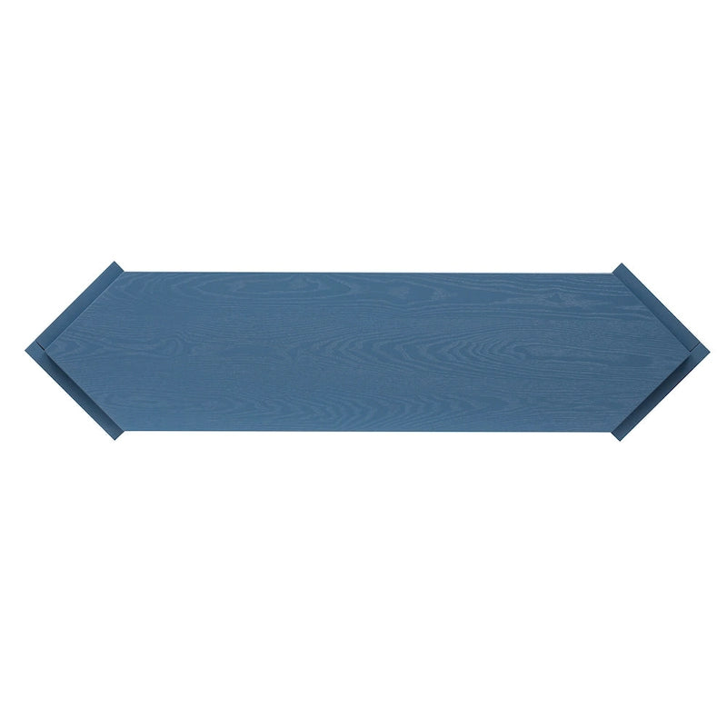 Consolle stile freccia nera con pannelli in rattan, 127 cm L x 31,5 cm P