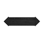 Consolle stile freccia nera con pannelli in rattan, 127 cm L x 31,5 cm P