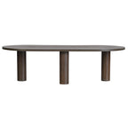 Tavolino ovale in legno massello di mango con inserti impiallacciati, marrone o nero, 52" di larghezza