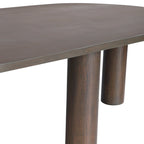 Tavolino ovale in legno massello di mango con inserti impiallacciati, marrone o nero, 52" di larghezza
