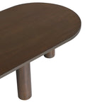 Tavolino ovale in legno massello di mango con inserti impiallacciati, marrone o nero, 52" di larghezza