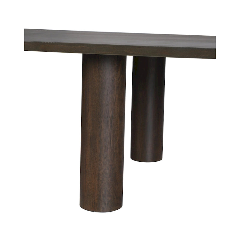 Tavolino ovale in legno massello di mango con inserti impiallacciati, marrone o nero, 52" di larghezza