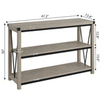 Tavolo Consolle Stretto da Ingresso Stile Rustico, Lungo 120 cm, con Ripiano Inferiore
