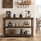 Tavolo Consolle Stretto da Ingresso Stile Rustico, Lungo 120 cm, con Ripiano Inferiore