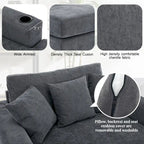Chaise longue oversize, blu-grigio / crema, 100,8 cm / 110,5 cm / 139,7 cm, 1-2 persone