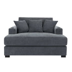 Chaise longue oversize, blu-grigio / crema, 100,8 cm / 110,5 cm / 139,7 cm, 1-2 persone