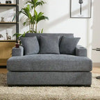 Chaise longue oversize, blu-grigio / crema, 100,8 cm / 110,5 cm / 139,7 cm, 1-2 persone