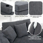 Chaise longue oversize, blu-grigio / crema, 100,8 cm / 110,5 cm / 139,7 cm, 1-2 persone
