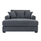 Chaise longue oversize, blu-grigio / crema, 100,8 cm / 110,5 cm / 139,7 cm, 1-2 persone