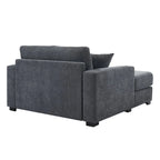 Chaise longue oversize, blu-grigio / crema, 100,8 cm / 110,5 cm / 139,7 cm, 1-2 persone