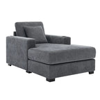 Chaise longue oversize, blu-grigio / crema, 100,8 cm / 110,5 cm / 139,7 cm, 1-2 persone