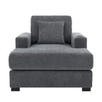 Chaise longue oversize, blu-grigio / crema, 100,8 cm / 110,5 cm / 139,7 cm, 1-2 persone