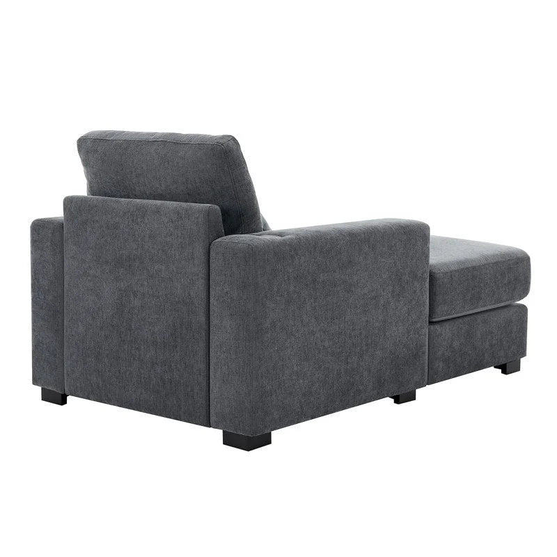 Chaise longue oversize, blu-grigio / crema, 100,8 cm / 110,5 cm / 139,7 cm, 1-2 persone