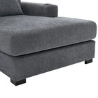 Chaise longue oversize, blu-grigio / crema, 100,8 cm / 110,5 cm / 139,7 cm, 1-2 persone