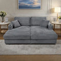 Chaise longue in velluto a costine per 2 con porte USB e portabicchieri – Grigio Scuro / Blu / Beige / Nero
