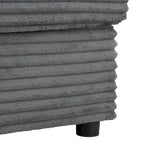 Chaise longue in velluto a costine per 2 con porte USB e portabicchieri – Grigio Scuro / Blu / Beige / Nero