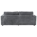 Chaise longue in velluto a costine per 2 con porte USB e portabicchieri – Grigio Scuro / Blu / Beige / Nero