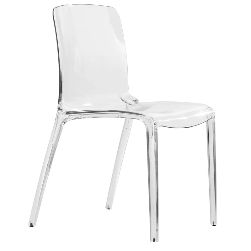Sedia da pranzo impilabile in plastica trasparente / rossa / nera / blu / arancione, 1 posto