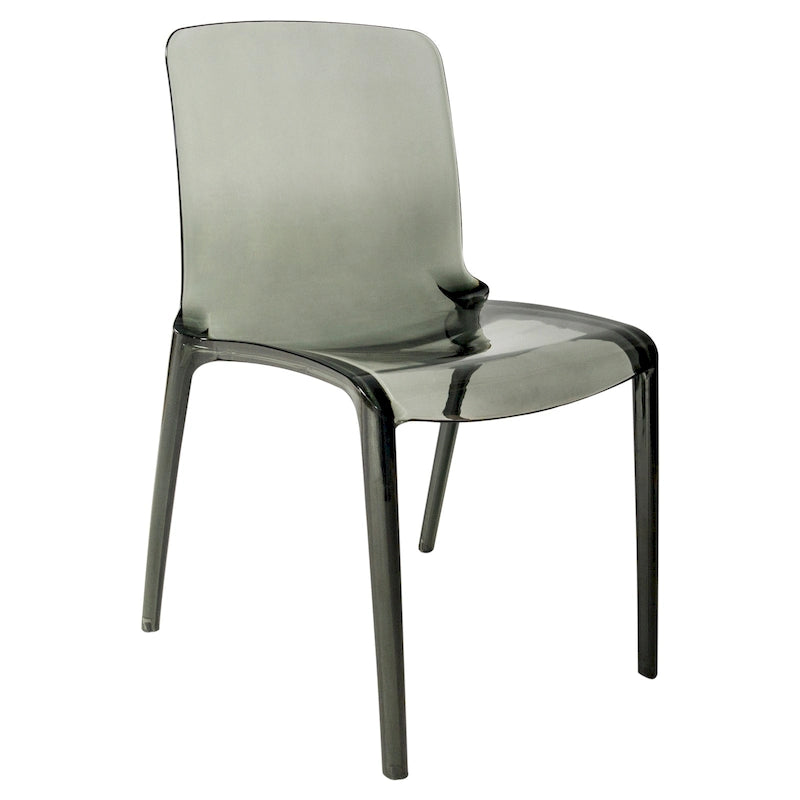 Sedia da pranzo impilabile in plastica trasparente / rossa / nera / blu / arancione, 1 posto