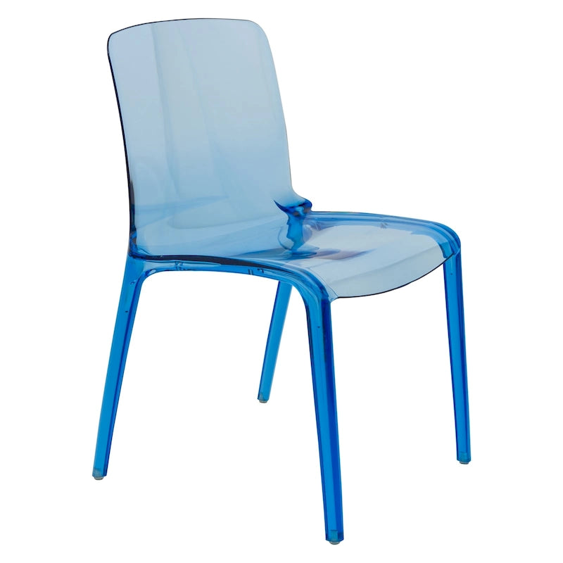 Sedia da pranzo impilabile in plastica trasparente / rossa / nera / blu / arancione, 1 posto