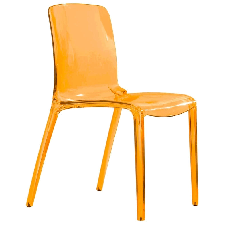 Sedia da pranzo impilabile in plastica trasparente / rossa / nera / blu / arancione, 1 posto