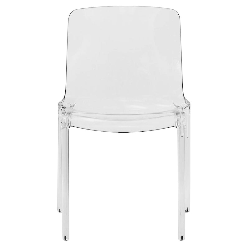 Sedia da pranzo impilabile in plastica trasparente / rossa / nera / blu / arancione, 1 posto