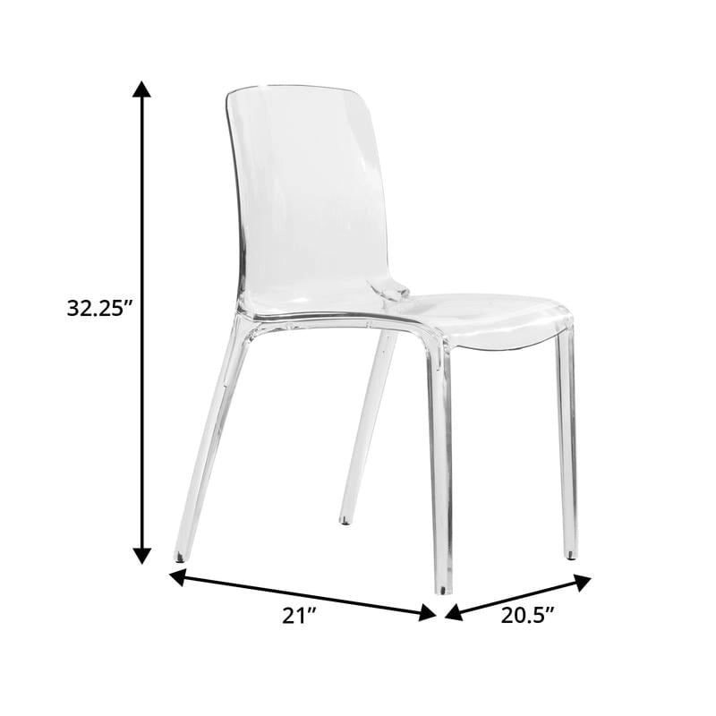 Sedia da pranzo impilabile in plastica trasparente / rossa / nera / blu / arancione, 1 posto