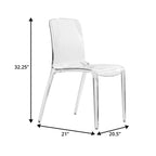 Sedia da pranzo impilabile in plastica trasparente / rossa / nera / blu / arancione, 1 posto