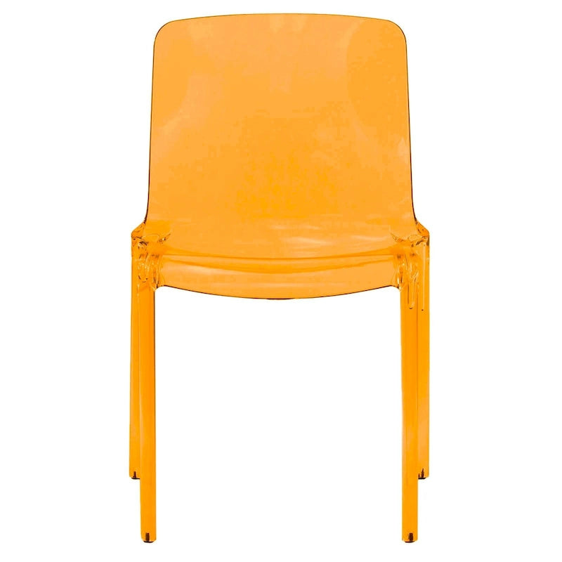 Sedia da pranzo impilabile in plastica trasparente / rossa / nera / blu / arancione, 1 posto