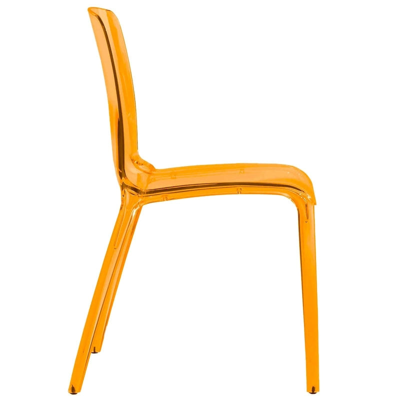 Sedia da pranzo impilabile in plastica trasparente / rossa / nera / blu / arancione, 1 posto