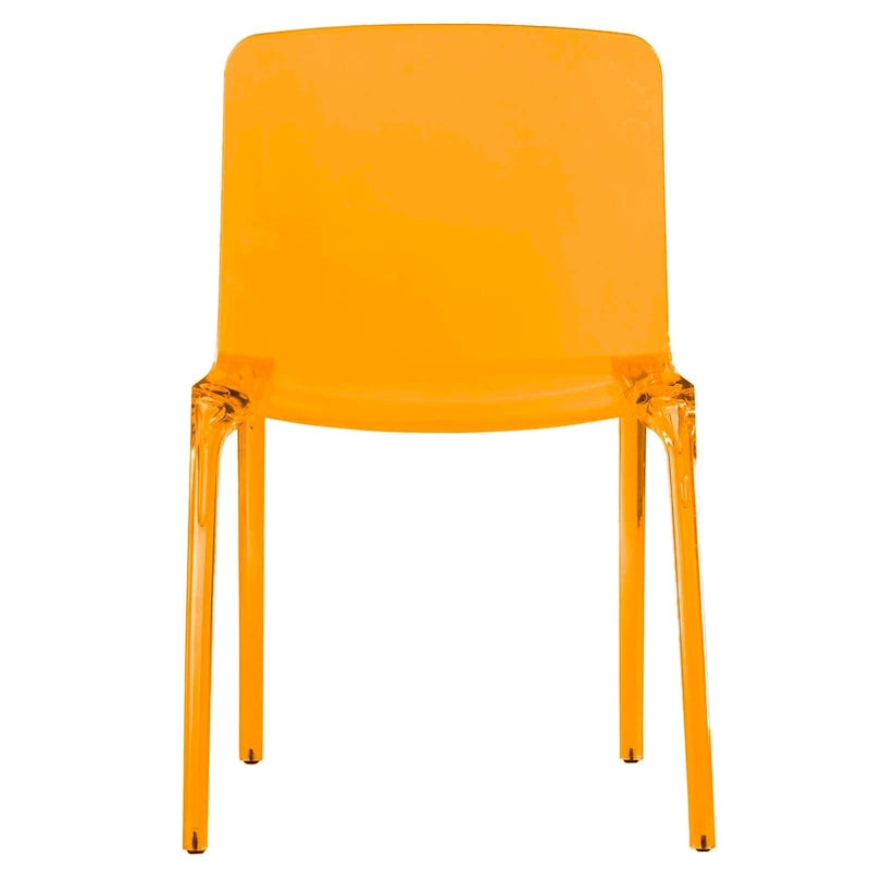 Sedia da pranzo impilabile in plastica trasparente / rossa / nera / blu / arancione, 1 posto