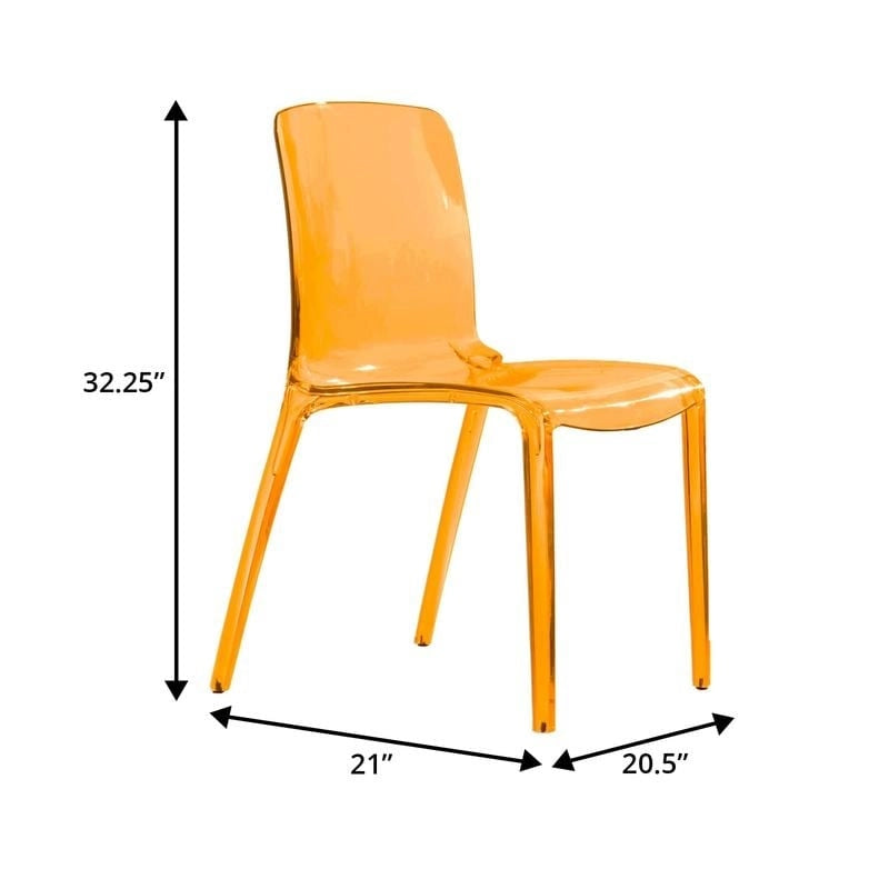 Sedia da pranzo impilabile in plastica trasparente / rossa / nera / blu / arancione, 1 posto