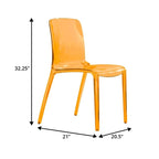 Sedia da pranzo impilabile in plastica trasparente / rossa / nera / blu / arancione, 1 posto