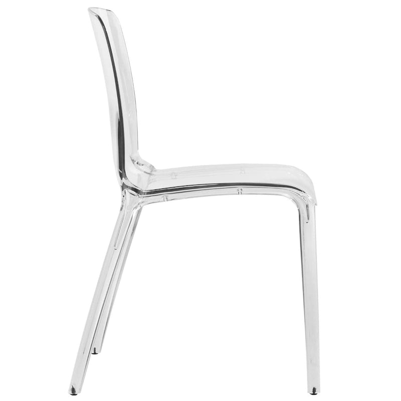 Sedia da pranzo impilabile in plastica trasparente / rossa / nera / blu / arancione, 1 posto