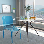 Sedia da pranzo impilabile in plastica trasparente / rossa / nera / blu / arancione, 1 posto