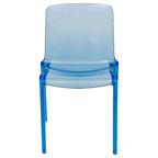 Sedia da pranzo impilabile in plastica trasparente / rossa / nera / blu / arancione, 1 posto