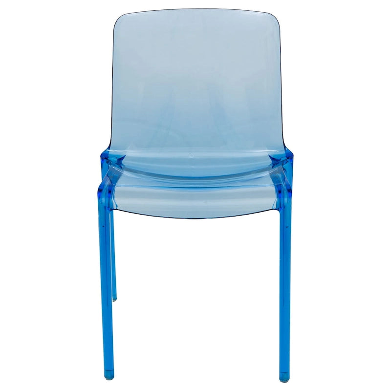 Sedia da pranzo impilabile in plastica trasparente / rossa / nera / blu / arancione, 1 posto
