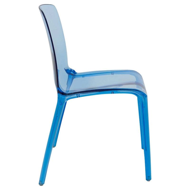 Sedia da pranzo impilabile in plastica trasparente / rossa / nera / blu / arancione, 1 posto