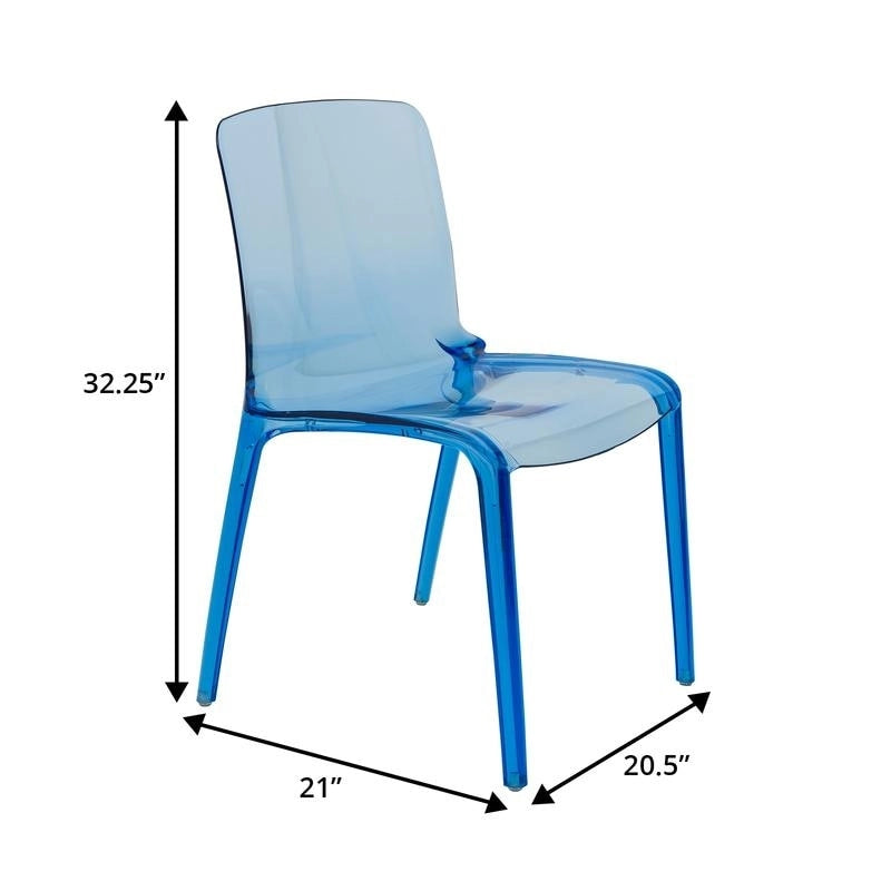 Sedia da pranzo impilabile in plastica trasparente / rossa / nera / blu / arancione, 1 posto