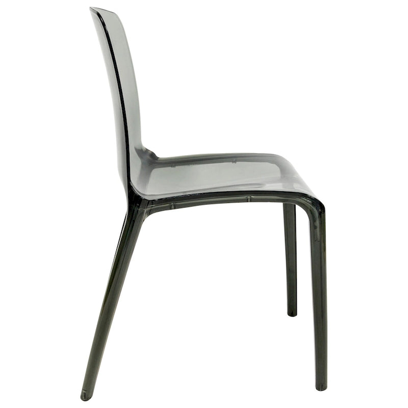 Sedia da pranzo impilabile in plastica trasparente / rossa / nera / blu / arancione, 1 posto
