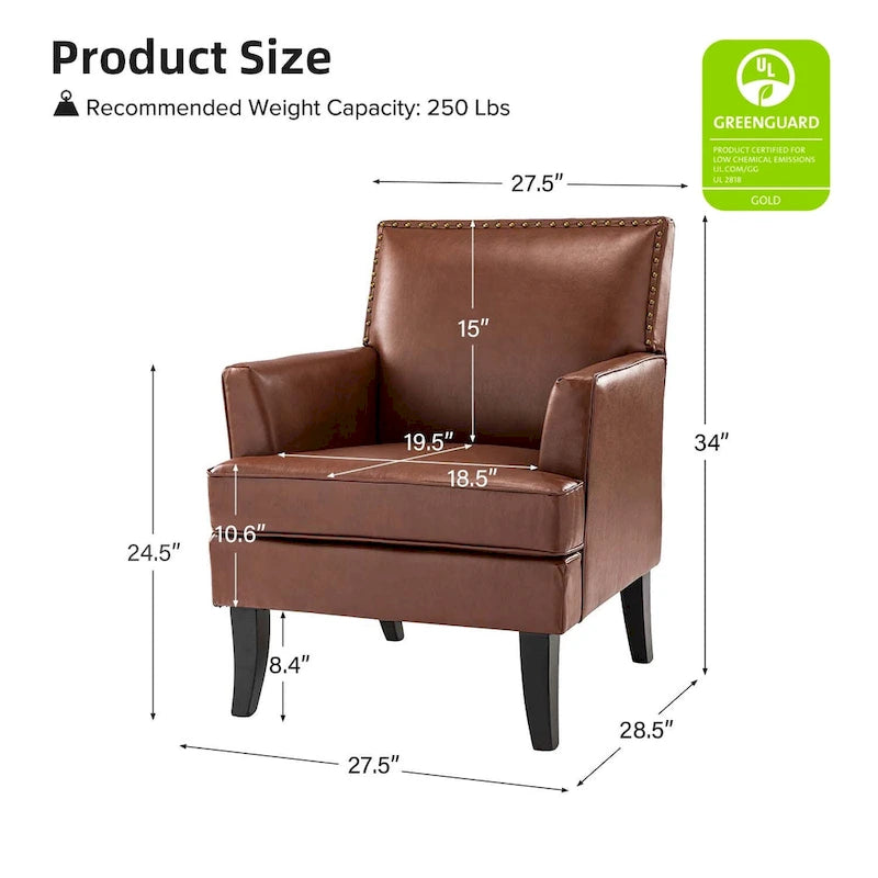 Poltrona moderna, Tessuto in poliestere, Gambe in legno massello, Rivetti, Portata 113 kg