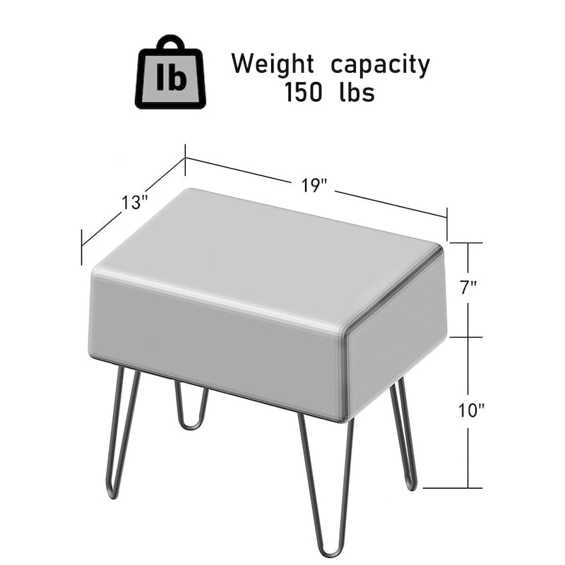 Panca Ottomana in Ecopelliccia con Gambe a Forcina in Metallo, Imbottitura in Schiuma, Capacità 68 kg