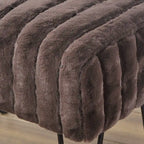 Panca Ottomana in Ecopelliccia con Gambe a Forcina in Metallo, Imbottitura in Schiuma, Capacità 68 kg