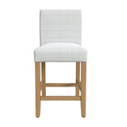Sgabello da bancone classico imbottito da 25", tessuto a quadri Cream Sage e struttura in legno massello