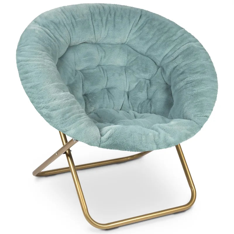 Poltrona a Sacco XL in Ecopelliccia, Base in Metallo, Pieghevole per una Facile Conservazione, 96,5 cm L x 63,5 cm P x 86,4 cm H