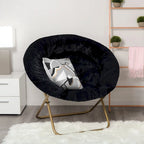 Poltrona a Sacco XL in Ecopelliccia, Base in Metallo, Pieghevole per una Facile Conservazione, 96,5 cm L x 63,5 cm P x 86,4 cm H